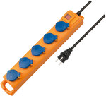Power Strip SL 554 DE IP54, 5-way, yellow/blue, 2 m H07RN-F 3G1.5 with switch