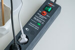 Power strip with surge protection, acoustic 6-way 19,500A anthracite 3 m H05VV-F 3G1.5