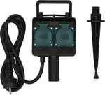 Garden Socket with Earth Spike IP44 2-way 1.4 m H07RN-F 3G1,5