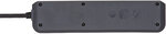 Power Strip with Surge Protection 3-way anthracite 1.5 m 13,500A H05VV-F 3G1,5 Polyethylene bag