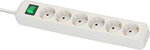 Power Strip with Switch 6-way white 3 m H05VV-F 3G1,5