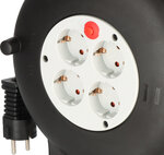 Vario Cable Reel VL2-X 4-way 10m H05VV-F 3G1.5 Black/Light Grey