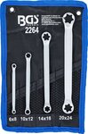 Double Ring Spanner Set with E-Type Ring Heads E6xE8 - E20xE24 4 pcs