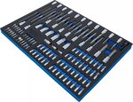 3/3 Tool Tray for Workshop Trolleys: 104-piece Bits and Bit Sockets