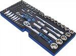 Foam tool tray for Item no. 3312: Socket set 12,5 mm (1/2) + 6,3 mm (1/4) 77 pcs.