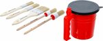 Flat and Round Brush Set with Paint Cup 6 pcs
