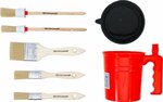 Flat and Round Brush Set with Paint Cup 6 pcs