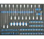 3/3 Tool Tray for Workshop Trolleys: 104-piece Bits and Bit Sockets