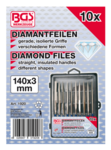 Diamond File Set straight 140 x 3 mm 10 pcs