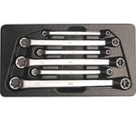 Double Ring Spanner Set with E-Type Ring Heads offset E6 - E24 6 pcs