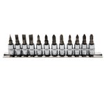 Bit Socket Set (1/4) Drive Slot SL, Cross Slot PH, Cross Slot PZ 12 pcs