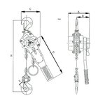 Rateltakel 3 ton -1,5m