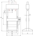 Hydraulic pneumatic press 20T mobile cylinder