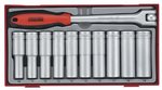 Deep socket set 11pcs 1/2 tc-tray