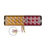Rear light 12/24V 3 functions 135x38mm LED with holder black