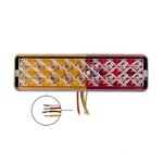 Rear lamp 12/24V 3 function 135x38mm LED with holder black