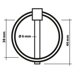 Locking pin 6mm with ring