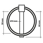 Securing pin 8mm with ring