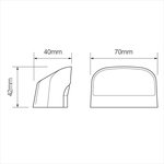 License plate light 12/24V 70x42mm LED