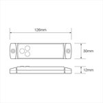 Front position lamp 12/24V white 126x30mm LED