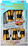 5-piece Workshop Screwdriver Set, with Non-Slip Rubber Coated Handles