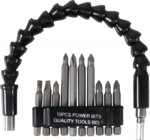 Bit Set with Flexible Shaft 6.3 mm (1/4) Drive 11 pcs