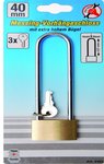 Solid Brass Padlock, 40 mm, extra large Shackle