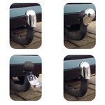 Tow bar cap chrome metal foldable