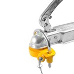 Coupling hitch lock with lock cylinder in blister