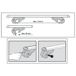 Roof rail carrier 120cm aluminum 90kg