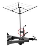 Nose wheel clamp for rotary clothes dryer