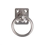 Eye plate with swivel and ring, 33x38x6mm, RVS AISI 316, 4 hole