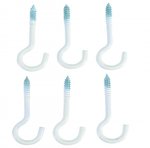 Screw Hook Assortment white plastic-coated 60 mm 6 pcs