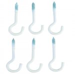 Screw Hook Assortment white plastic-coated 60 mm 6 pcs