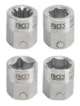 Pentagon socket set | 12 mm external hexagon drive | 4 pcs.