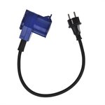 Adapter cable 40cm from Schuko plug to angled CEE counter plug + Schuko socket