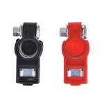 Battery terminal clamps set (+) and (-) with plastic protection red/black
