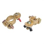 Battery terminal clamp set (+) and (-) with butterfly nut red/black