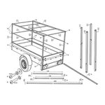 Tail construction metal for trailer 2060x1140x900mm
