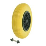 PU tyre with plastic rim 16- 4.00-8 incl. axle