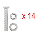 Bindrails set aluminum 2x60cm 6-piece