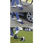 Foot pump double cylinder with pressure gauge