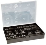 Stainless steel hose clamps in a sturdy ABS case 110-piece