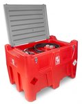 Red diesel tank pe 440 liter, 40l pump 12v, hose + gun