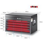 Glory red & black 6-drawer top chest (glossy paint)