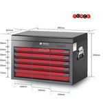 Top cabinet with 9 drawers Red and Black (gloss paint)
