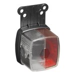 Front position lamp red/white 66x62mm with reflector on bracket