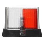 Front position lamp red/white 66x62mm with reflector on bracket