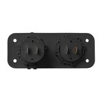 Flush mount kit: voltmeter 6-30V + USB-port double 2x2100mA