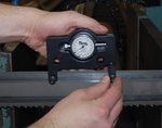 Saw blade tension gauge